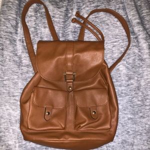Faux Leather Book Bag